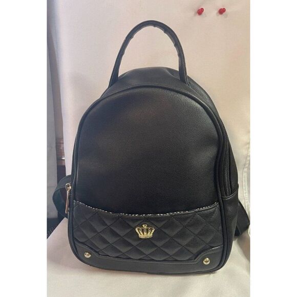 Juicy Couture Mini Backpack BLACK WITH CROWN - Picture 1 of 8